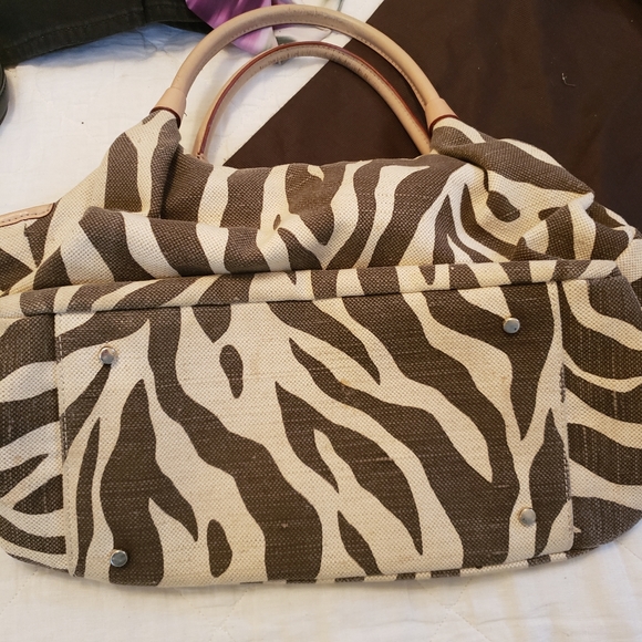 Kate Spade brown and tan zebra satchel purse - Picture 2 of 5